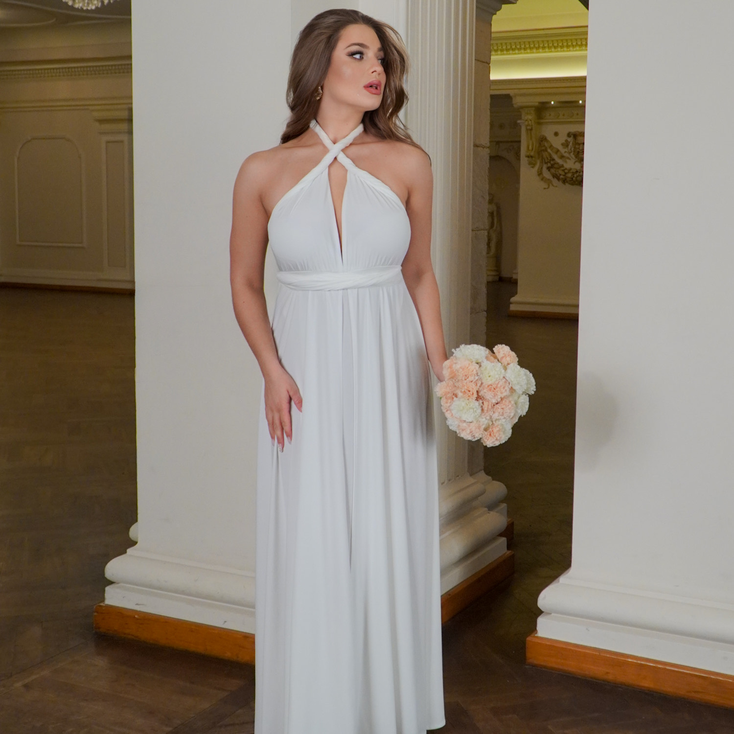 Bridalstole suknia satynowa złota